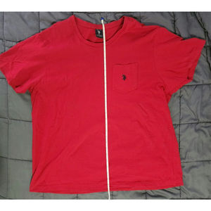 US POLO ASSN Mens SIZE XL Short Sleeve Red Shirt Embroidered Logo on Pocket